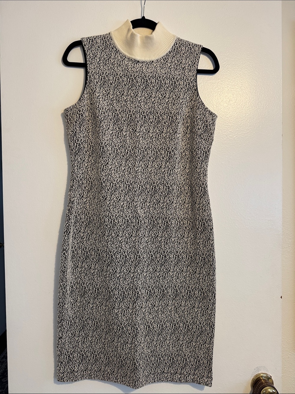 I. McLaughlin Turtleneck Knit Dress in Black & Cream